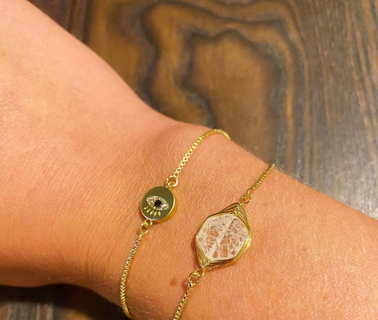 Cz evil eye bracelet