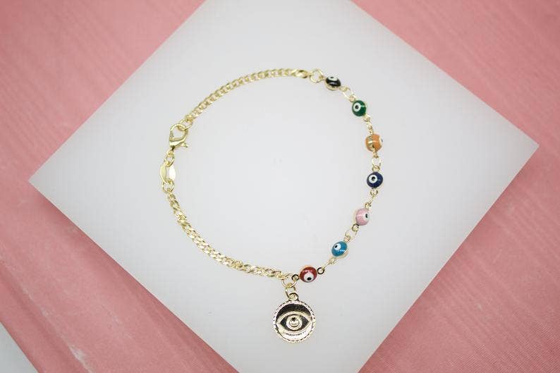 Colorful Evil Eye Charm Bracelet (I219)
