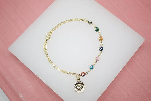 Colorful Evil Eye Charm Bracelet (I219)