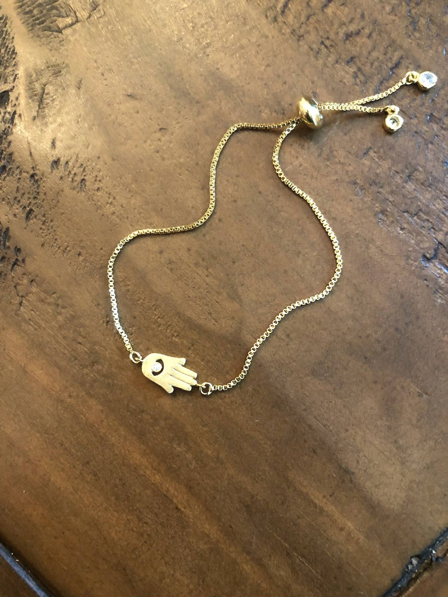 Hamsa hand connector bracelet